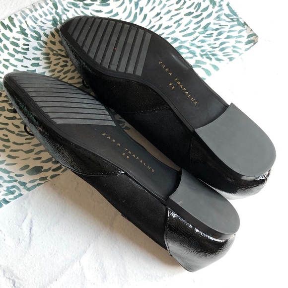 Zara Trafuluc Black Embossed Flats 38 - Picture 8 of 8